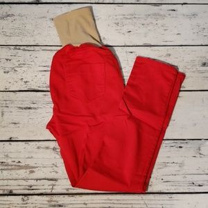 MOTHERHOOD MATERNITY red skinny jeans